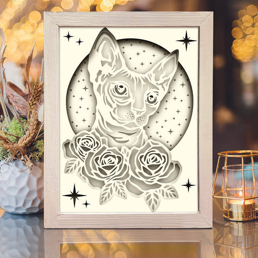 Sphinx Cat – 3D Paper Cut Shadow Box File - Cricut File - (8x8 inches) -