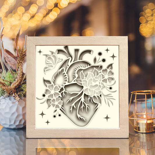 Heart 2 – 3D Paper Cut Shadow Box File - Cricut File - (8x8 inches) -