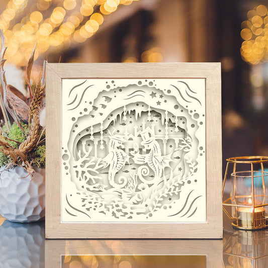 Seahorse 1 – 3D Paper Cut Shadow Box File - Cricut File - (8x8 inches) -