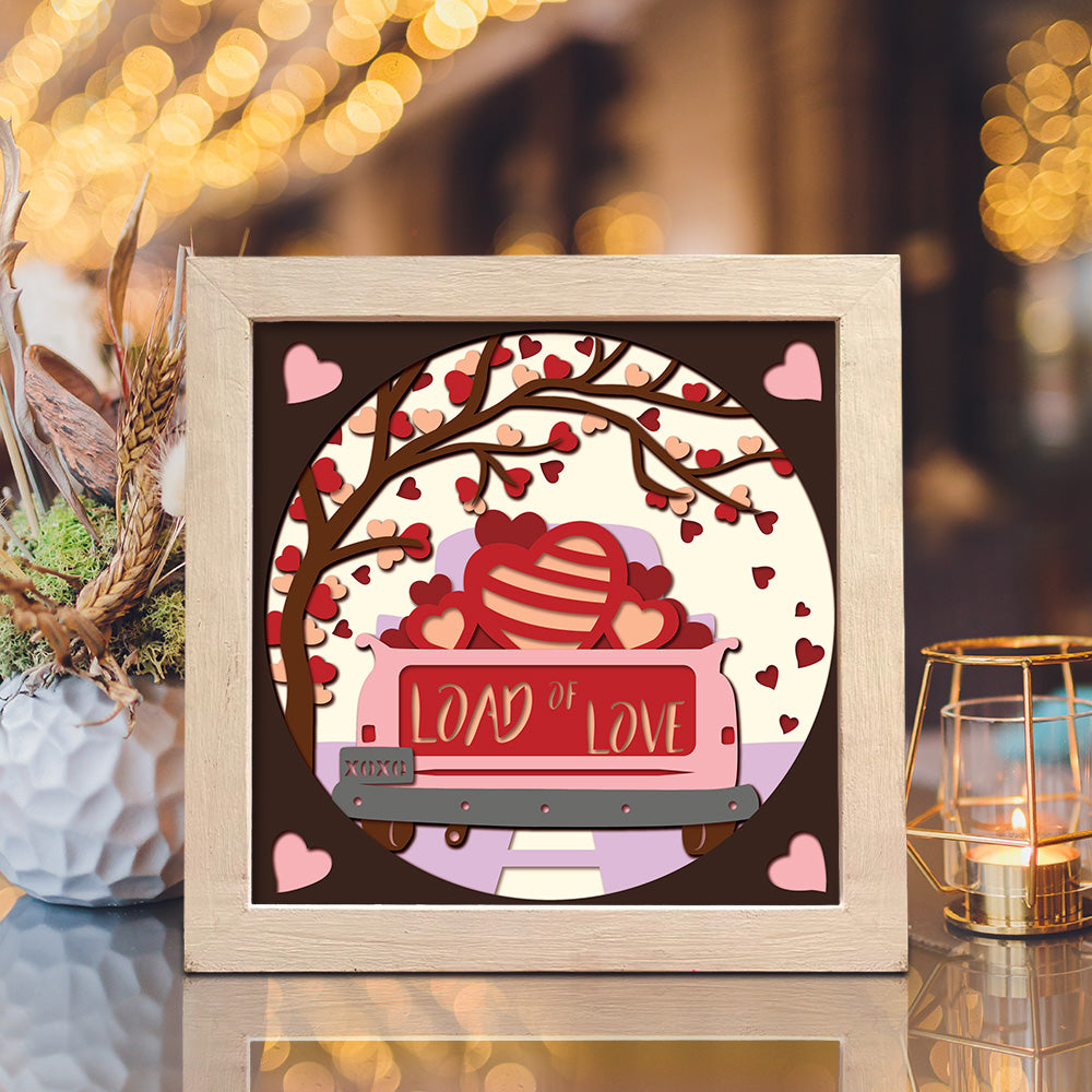 Love Truck – 3D Paper Cut Shadow Box File - Cricut File - (8x8 inches) -