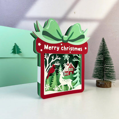 Winter Christmas Scene – 3D Christmas Paper Pop-up Card File - Cricut File -