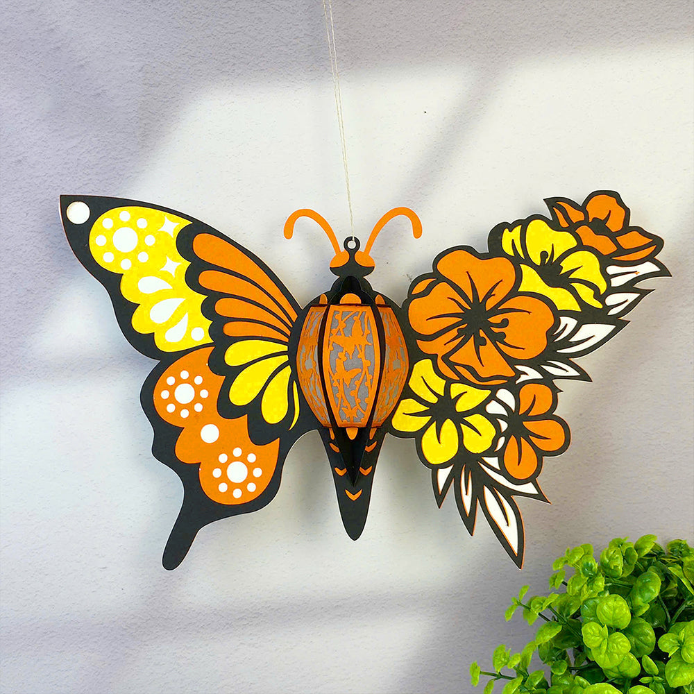 Butterfly Flower 3 - 3D Paper Lantern File - Cricut File  -