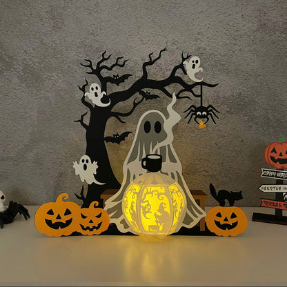Chilling Ghost - 3D Halloween Paper Lantern File - Cricut File  -
