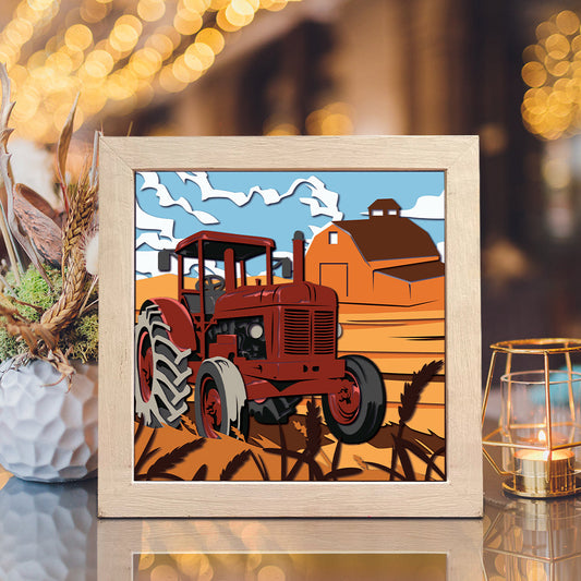 Tractor – 3D Paper Cut Shadow Box File - Cricut File - (8x8 inches) -