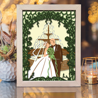 Wedding 4 – 3D Paper Cut Shadow Box File - Cricut File - (8x8 inches) -