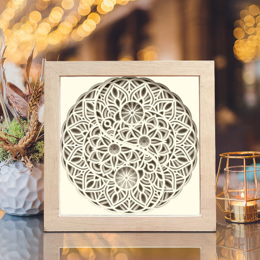 Yin Yang Mandala 2 – 3D Paper Cut Shadow Box File - Cricut File - (8x8 inches) -