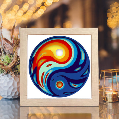 YinYang – 3D Paper Cut Shadow Box File - Cricut File - (8x8 inches) -